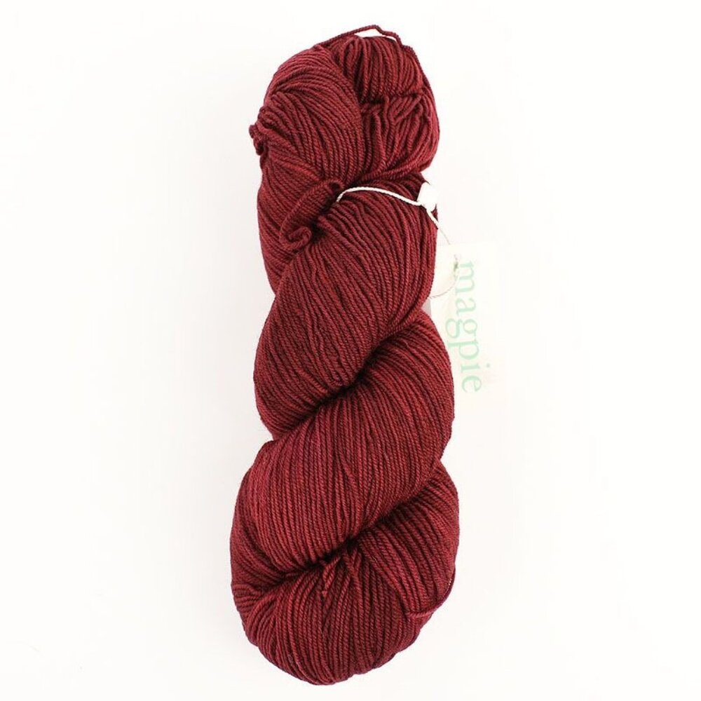 Magpie Fibers Domestic Fingering Yarn 100% Merino Wool Red Red Wine
